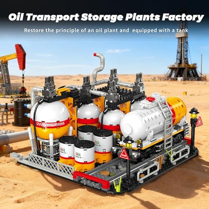 Oil Transport Storage Factory Building Block Set for Boys and Adults,743PCS - style: Oil Transport Storage Factory