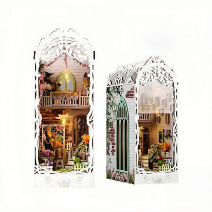 DIY Book Nook Kit Wooden Miniature with LED Lights