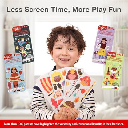 Magnetic Puzzle Box for Kids Ages 3-5 Firefighter Travel Puzzle Game - color: Firefighter
