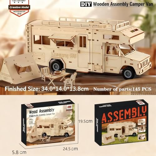 Adult 3D Wooden RV Puzzle Set - style: Motorhome