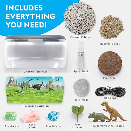 National Geographic Light-Up Dinosaur Terrarium Kit for Kids Ages 6+ - style: Large Dino Habitat