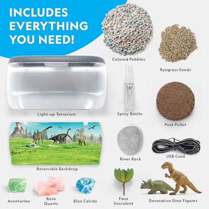National Geographic Light-Up Dinosaur Terrarium Kit for Kids Ages 6+ - style: Large Dino Habitat