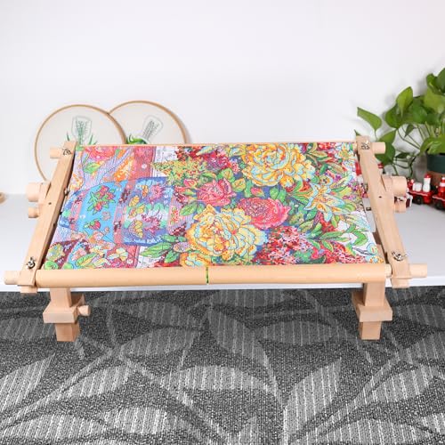 Embroidery Tapestry Scroll Frame, Detachable Cross Stitch Frame, Scroll Embroidery&Quilting Holder for Cross Stitch, Needlepoint, and Sewing Projects (21.45inch*11.8inch)