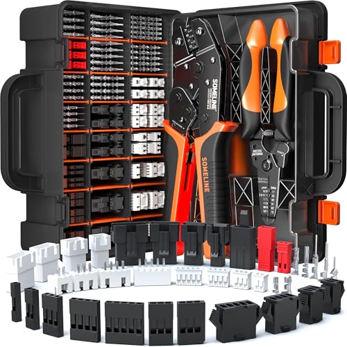 SOMELINE Crimping Tool Connector Kit, 37 Types JST-XH/SM/SYP 2.5mm & Dupont 2.54mm Connectors, 32-20 AWG Ratchet Crimper for JST & Dupont - Assortment for DIY Electronics, RC Models, and 3D Printing