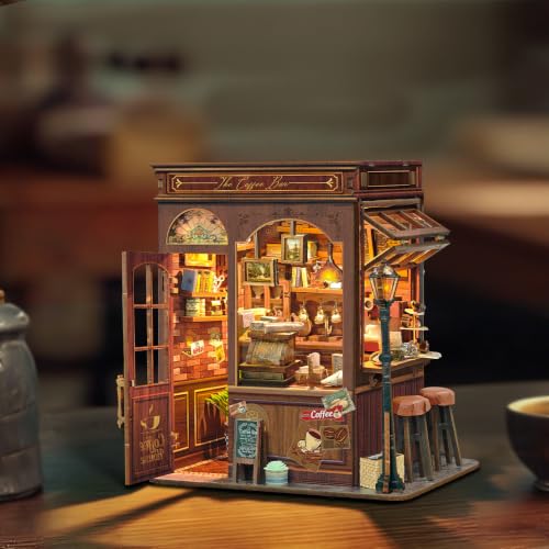 Book Nook Kit DIY Miniature House 3D Wooden Puzzle - Morning Mist Cafe - color: Morning Mist Cafe