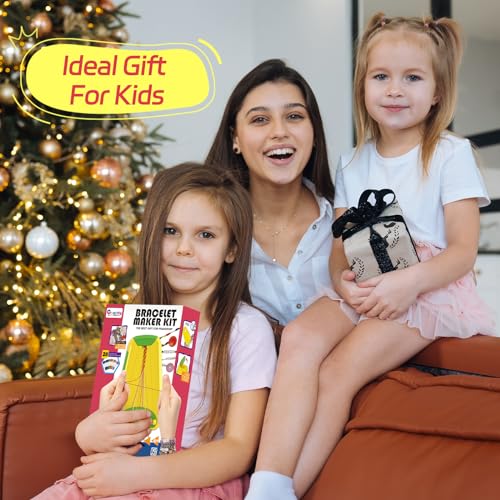 Maynacs Friendship Bracelet Making Kit for Girls 8-12, 28 Pre-Cut Threads - color: Pink/Purple