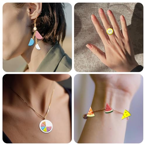 18Pcs Wheel Polymer Clay Cutters Fruit Clay Earrings Cutters Polymer Round Jewelry Cutter for Earrings Making Birthday Party DIY Supplies - color: Circular