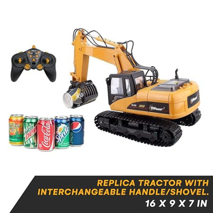 Top Race Excavator TR-215/211 2.4Ghz Remote Control Metal Excavator Construction Toy with Transmitter