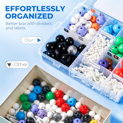 JoyCat 238-Piece Molecular Model Kit for Organic and Inorganic Chemistry - style: 238 Pieces