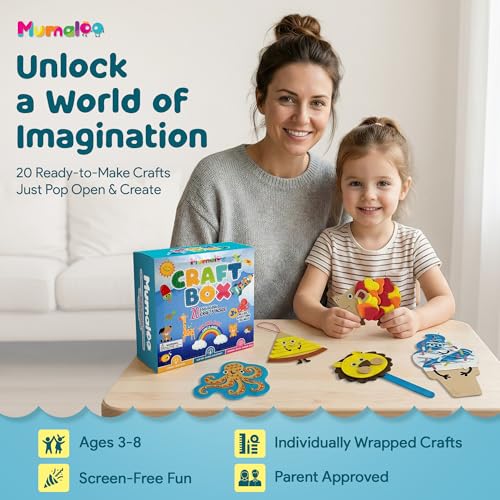 Mumaloo Kids Craft Kit – 20 No-Mess Art Projects Ages 4–8