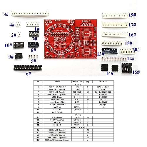 ISolderStore Soldering Practice Kit 4 Kits SMD SMT Kit DIY Electronic DIY Kits Soldering Project Soldering Training Board All in One - size: SMD D-4PCS