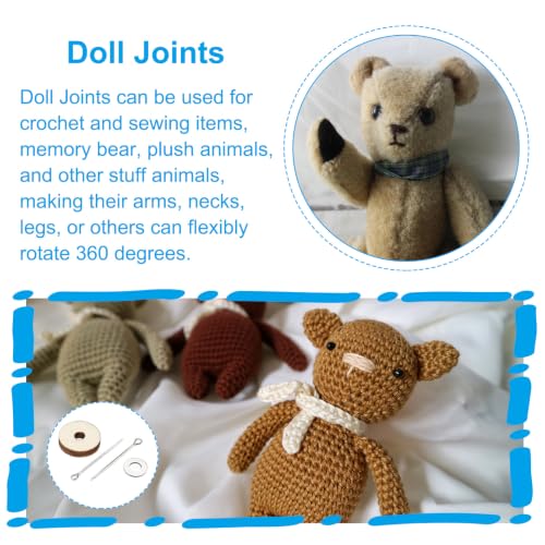 PATIKIL 55mm Doll Joints, 20 Set Removable Cotter Pin Joints Connector and Fiberboard Tray for Bear Limbs Making Head Joints DIY Crafts Accessories - size: 55mm