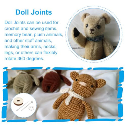 PATIKIL 55mm Doll Joints, 20 Set Removable Cotter Pin Joints Connector and Fiberboard Tray for Bear Limbs Making Head Joints DIY Crafts Accessories - size: 55mm