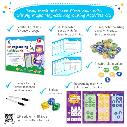 73 PCS Fun Magnetic Regrouping Activities, Place Value Disks – Simply Magic