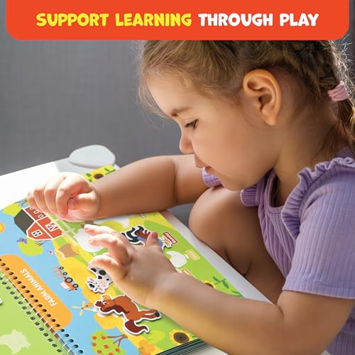 Preschool Busy Book for Toddlers 3-5, Educational Montessori Activity Toy