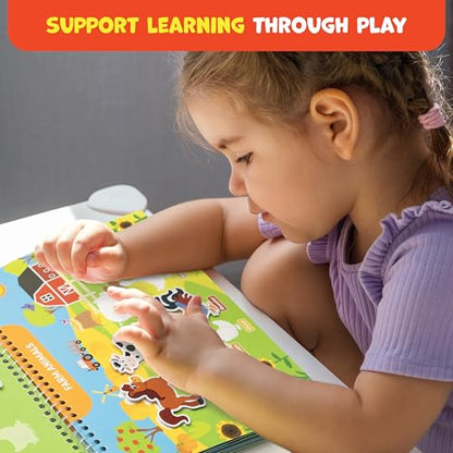 Preschool Busy Book for Toddlers 3-5, Educational Montessori Activity Toy