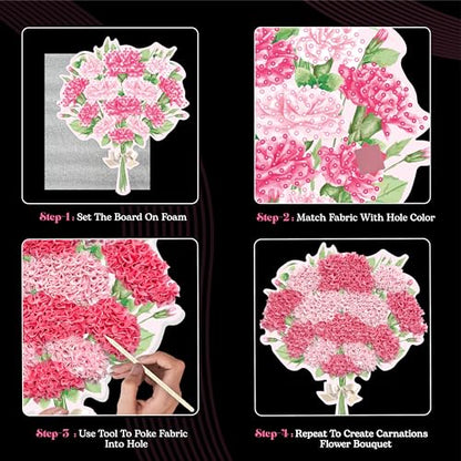 Unwynd Poke Art Carnations Flower Bouquet Kit for Adults, Women and Teens - style: Carnations