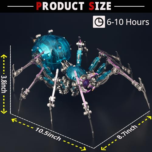 3D Metal Puzzles for Adults,3D Spider Metal Model Kits Metal Building Kit - color: Blue and Purple
