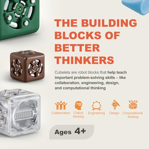 Modular Robotics Boundless Builder Pack for Science Engineering Kits with 19 Robot Cubes - STEM for Teens and Younger Children (Ages 4+)