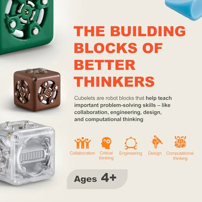 Modular Robotics Boundless Builder Pack for Science Engineering Kits with 19 Robot Cubes - STEM for Teens and Younger Children (Ages 4+)
