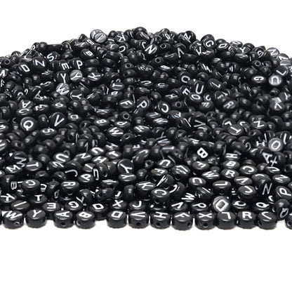 YMSDZHL Alphabet Beads A-Z 1300Pcs Letter Bead for Bracelet Jewelry Making - color: White Black