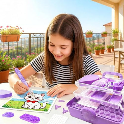 CXJINZE Diamond Painting Tools Accessories Storage Kit, Purple - size: 119PCS