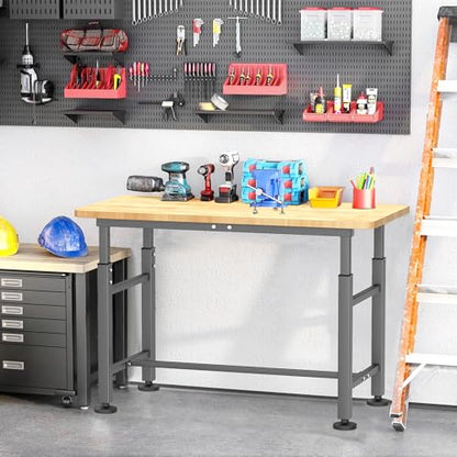 EVERHANGER Workbench for Garage, Heavy Duty Adjustable Height Work Table - size: Large