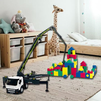 Concrete Pump Truck Construction Vehicles Toys,1:50 Scale Diecast Site Concrete Pump Truck, Toy Trucks for Kids (Green) - color: Concrete Pump Gray