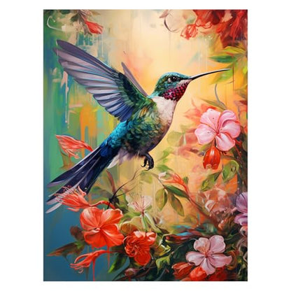Hummingbird Diamond Art Kits for Adults, Diamond Painting, 12x16 Inch - color: 09-Hummingbird, size: 12X16 inch