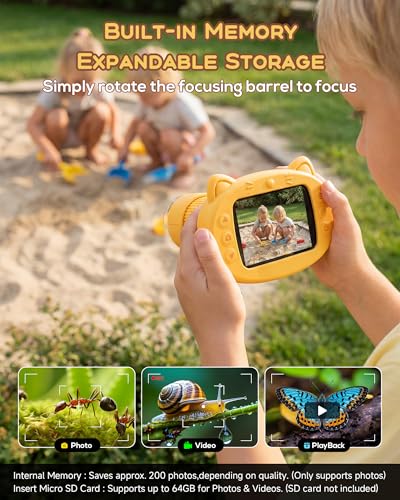 1000X Digital Microscope for Kids Handheld, 4K 2.4" IPS Screen Portable Mini Pocket Microscope 2MP Camera, STEM Educational Toy Birthday for Boys Girls Ages 3-6 6-12,Yellow - color: yellow