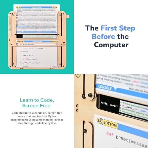CodeStepper Screen-Free Python Coding & AI Learning Kit, Hands-On STEM Toy for Kids Ages 8-15, 7 Lesson Sets, Homeschool & Classroom Coding Kit, Made in the USA