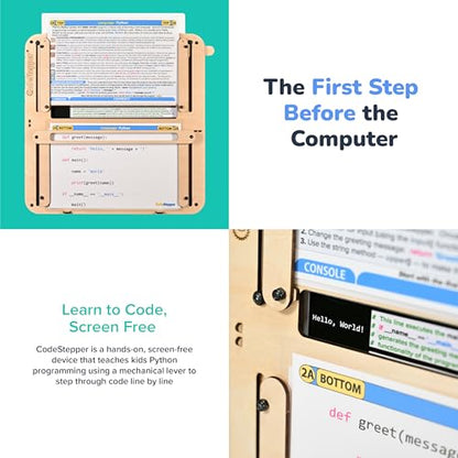 CodeStepper Screen-Free Python Coding & AI Learning Kit, Hands-On STEM Toy for Kids Ages 8-15, 7 Lesson Sets, Homeschool & Classroom Coding Kit, Made in the USA