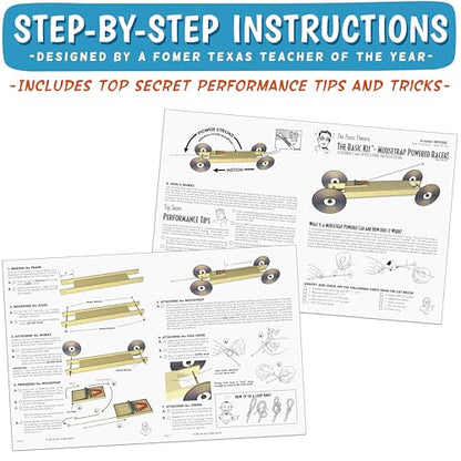 The Basic Kit: All-Purpose Mousetrap Powered Car for School STEM Projects