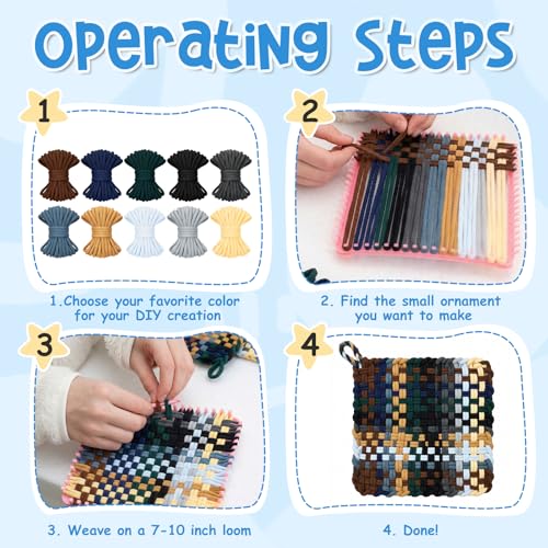 1000 PCS Loom Refill Loops, 10 Colors Loops Bands Nylon for 7-10 Inch Weaving Looms, Elastic Refill Loops Potholder Loom Kit Art and Crafts DIY Supplies for Adults Teens (Dark Series) - color: Dark Series
