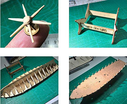 HAPYLY Scale DIY Hobby Wooden Ship Science Equipmen Assembly Model Boat Kits Sailing Boat Kit Decor Toy Gift (1:100) - size: 1:100