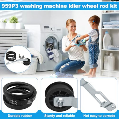 959P3 Washer Idler Pulley Kit Fit for Speed Queen Series