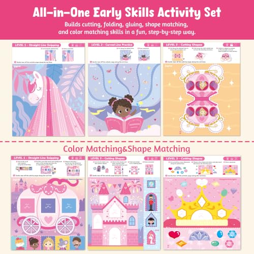 JoyCat Scissor Skills Activity Kit, Toddler Scissors Ages 3-5, Princess - color: Royal Dreams