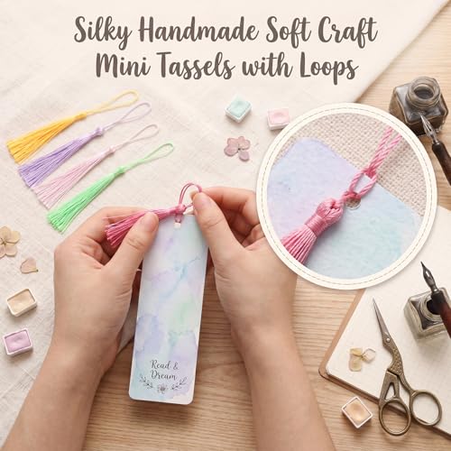 200 Pcs Bookmark Tassels, 5.1in Mini Craft Tassels with Loops, 20 Colors - color: Mixed Colors