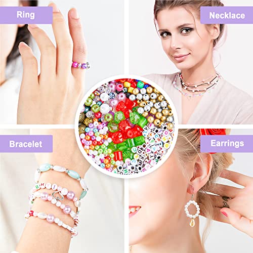 Jewelry Making Kit, 1960 pcs, Supplies Includes Beads, Instructions, Findings, Wire for Bracelet, Necklace, Earrings Making Kit for Adults by Inscraft