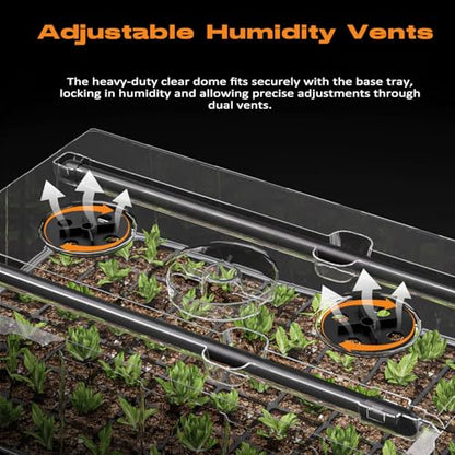 Patigrow 60-Cell Self-Watering Seed Starter Tray with Grow Light, Seed Starter Kit with 4.07” Humidity Dome, Indoor Seedling Starter Tray, Seed Starting Trays for Plant Germination, Seeds Growing