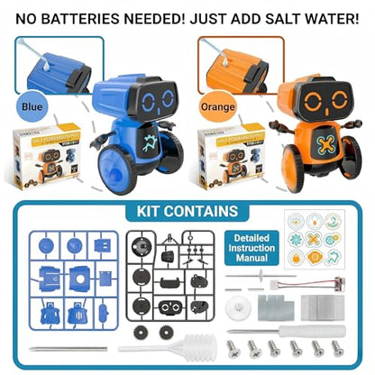 STEM Salt Water Robot Kit, No Battery, DIY,Eco-Friendly,5+（Blue） - color: Blue