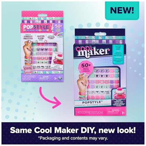 Cool Maker, PopStyle Expansion Pack, Bracelet Making Kit, over 50 Gem Beads, Makes 3 (Packaging May Vary), Arts and Crafts Kids Toys for Ages 7 and up - style: Bracelet Maker Expansion Pack