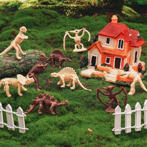 60 PCS Dinosaur Fossil Skeletons, Assorted Dinosaur Skeleton Toys Figures, Dino Bones for Science Play Dino Sand Dig Party Favor Decorations
