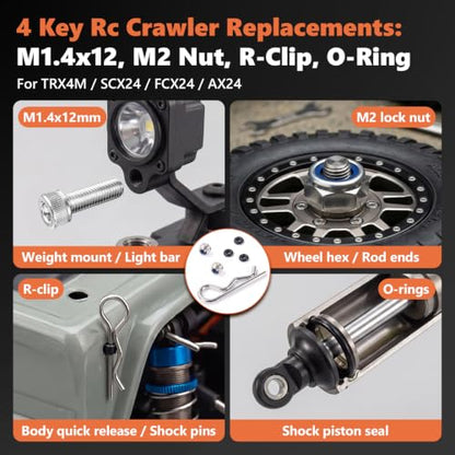 344Pcs RC Screws Kit M1.4 Stainless Steel Hex Fasteners Assortment - color: 344pcs Silver