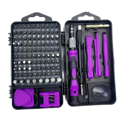 115-in-1 Screwdriver Set, Strong Magnetic Multi-Bit Tool Kit with Special-Shaped Bits, Professional Precision Repair Tools for Phone, Laptop, Electronics - color: Purple