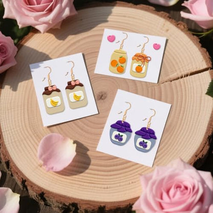 20Pcs Food Jars Polymer Clay Cutters Fruits Clay Earrings Cutters Polymer Jewelry Cutter for Earrings Making Birthday Party DIY Supplies - style: Food cans