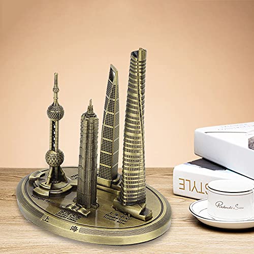Architecture Shanghai Building Kit Oriental Pearl Tower Global Model Oriental Pearl Tower Global Financial Center Model Shanghai Building Collection(Bronze-Small)
