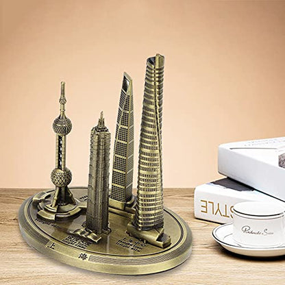 Architecture Shanghai Building Kit Oriental Pearl Tower Global Model Oriental Pearl Tower Global Financial Center Model Shanghai Building Collection(Bronze-Small)