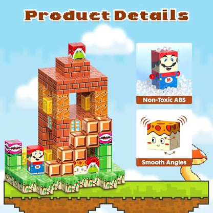 80PCS Magnetic Blocks Building Set for Boys & Girls, STEM Educational Construction Stacking Blocks - color: 80pcs Magnetic Blocks