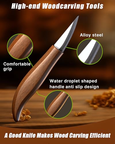 Wood Carving Hobby Kit for Adults & Teens, Beginner Whittling Craft Set - color: Brown(Bird Carving Kit)